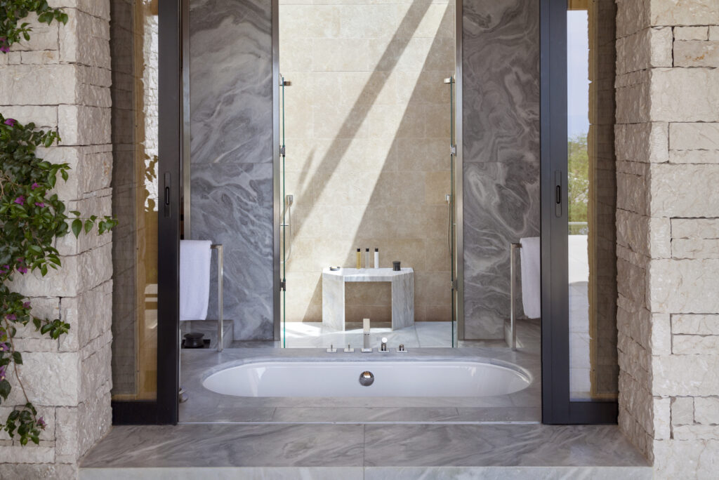 Amanzoe, Greece - Accommodation, Pavilion, Bathroom